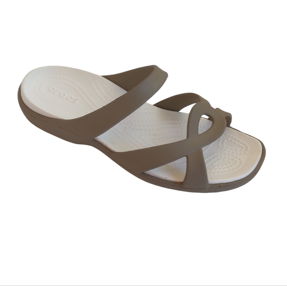 Crocs Meleen Twist Lightweight Summer Sandals 8 Taupe - Picture 14 of 16